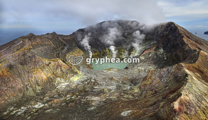 Volcan de White Island (New Zealand) - vue aérienne du cratère - gryphea.com